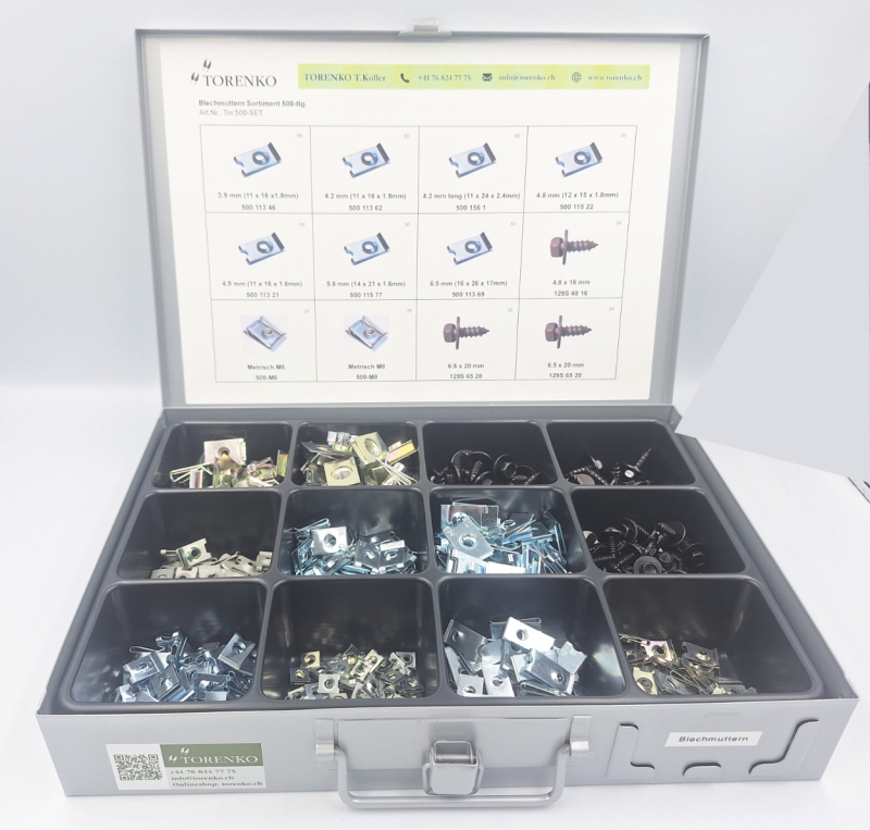 Blechmuttern Sortiment 500-tlg.